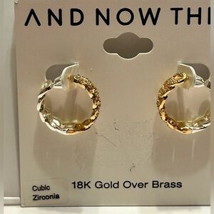 And Now This 18k gold pltd CZ earrings